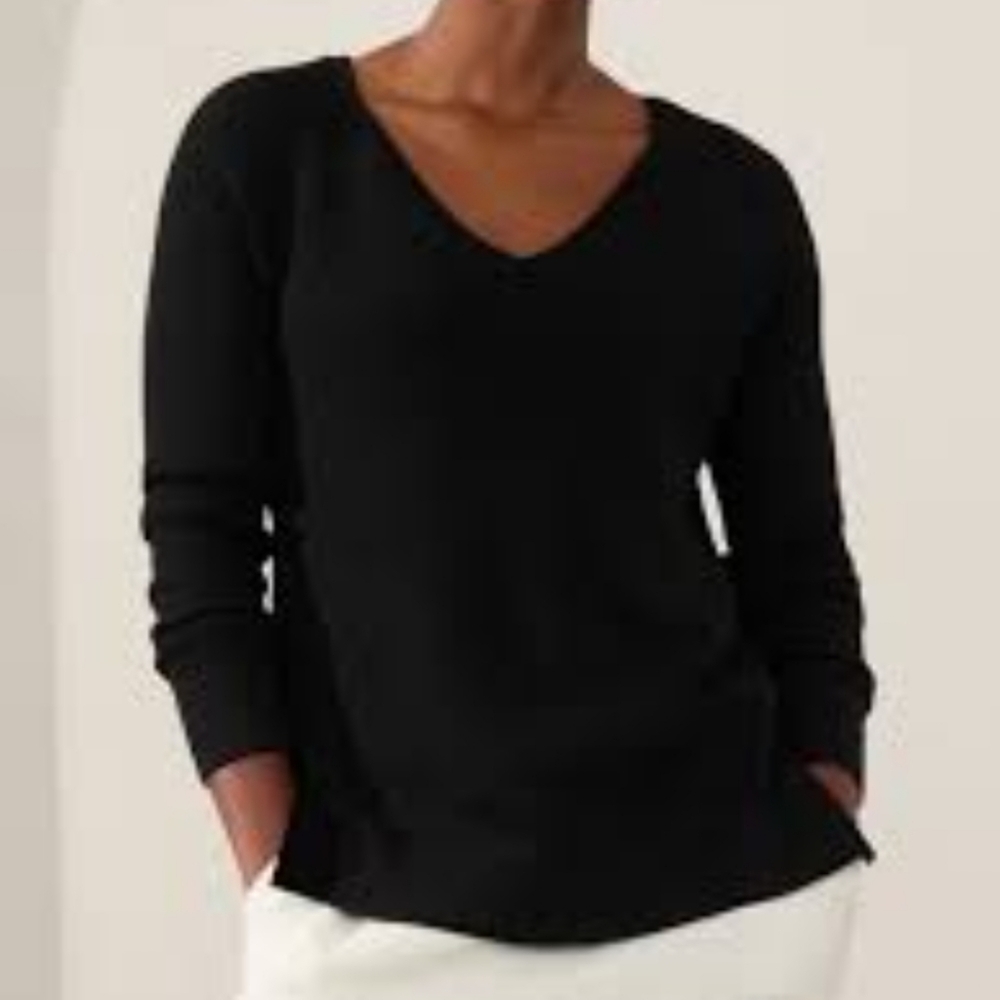 NWT ATHLETA HANOVER REFINED V-NECK SWEATER SMALL